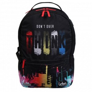 Рюкзак молодежный с эргономичной спинкой, deVENTE Red Label, 39 х 30 х 17 см, Think, чёрный