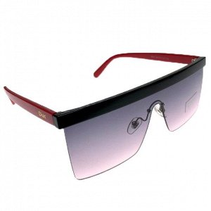 Женские квадратные очки оверсайз Grafika чёрного цвета с красными дужками.