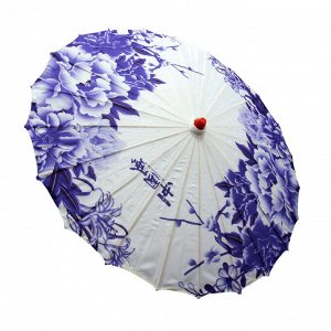 Зонт Голубые пионы - символ карьерного роста и семейного благополучия 55см