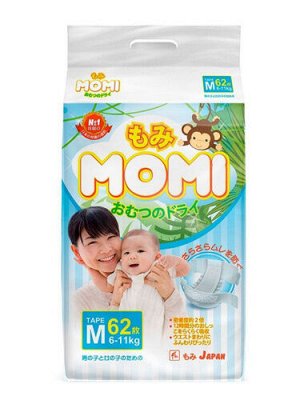 MOMI подгузники   M ( 6-11 кг), 62 шт