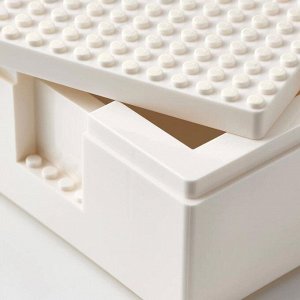 LEGO® контейнер с крышкой БЮГГЛЕК, 3 шт, цвет белый