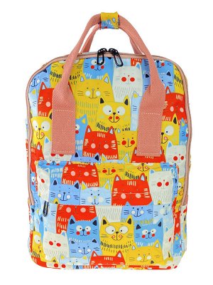 Молодёжный рюкзак из текстиля с принтом, разноцветный