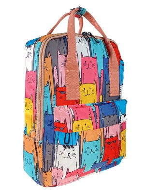 Рюкзак молодёжный из текстиля с принтом, мультицвет