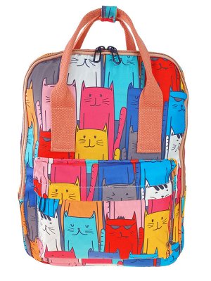 Рюкзак молодёжный из текстиля с принтом, мультицвет