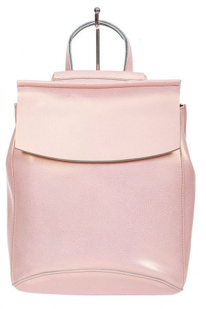 Рюкзак-трансформер женский из гладкой натуральной кожи, цвет розовый с перламутром