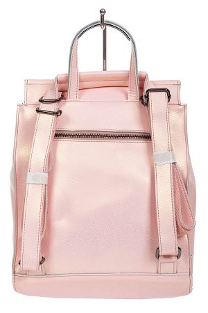 Рюкзак-трансформер женский из гладкой натуральной кожи, цвет розовый с перламутром