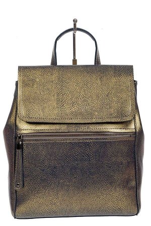 Кожаный женский рюкзак-трансформер, цвет тёмно-золотистый