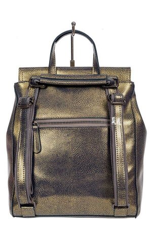 Кожаный женский рюкзак-трансформер, цвет тёмно-золотистый