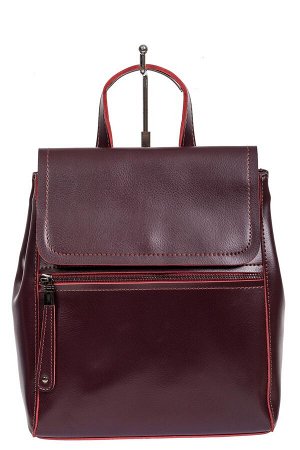 Кожаный женский рюкзак-трансформер, цвет тёмно-бордовый