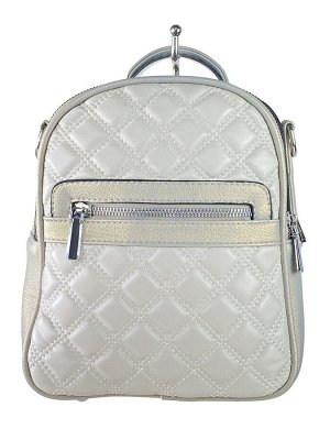 Женская стёганая сумка-рюкзак из искусственной кожи, цвет серебристый
