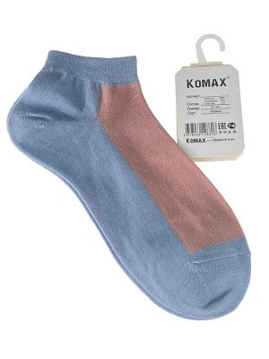 Короткие женские носки, цвет голубой с розовым