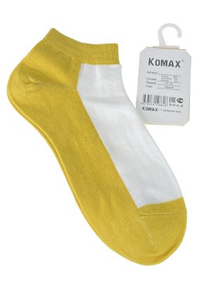 Короткие женские носки, цвет жёлтый с белым
