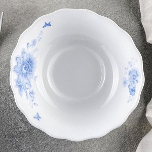 Салатник Доляна «Синий бриз», d=15,5 см, цвет белый