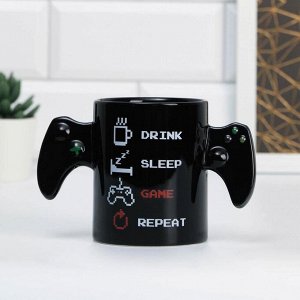 Кружка "Drink, sleep, game, repeat", 400 мл