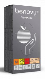 Перчатки латексные Benovy особопрочные синие 13 гр. 25 пар XL