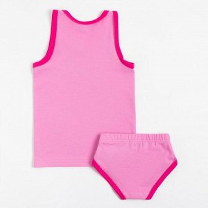 Комплект (майка, трусы) для девочки, цвет розовый, рост 110 см