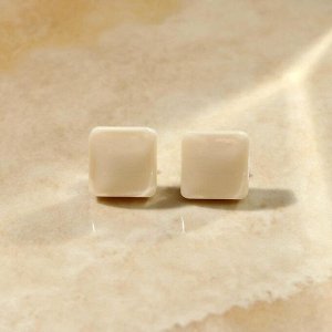 Серьги из акрила IVORY, квадрат, цвет молочный