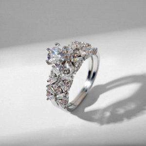 Кольцо "Сокровище" волшебный кристалл, цвет белый в серебре, размер 18