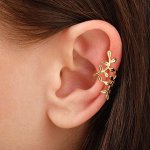 Серьга &quot;Каффа&quot; флора, цвет золото