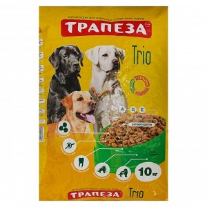 СуXой корм "Трапеза" ТРИО для собак, индейка и кролик, 10 кг