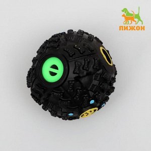 Квакающий мяч для собак, жёсткий, 7,5 см, чёрный