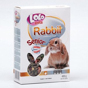 Корм LoLo Pets Senior для кроликов возрастом от 5 лет, 400 г