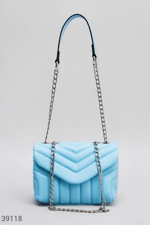 Голубая кожаная сумка