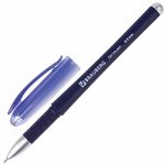 Ручка гелевая с резиновым упором 0,5мм BRAUBERG Impulse СИНЯЯ, игольчатый стержень