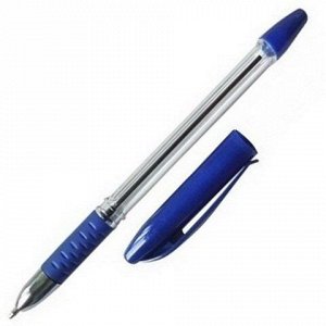 Ручка шариковая с резиновым упором 0,7мм DOLCE COSTO СИНЯЯ, прозрачный корпус