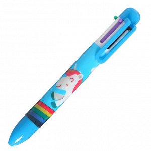 Ручка шариковая автоматическая 6-ти цветная МИКС (штрихкод на штуке)