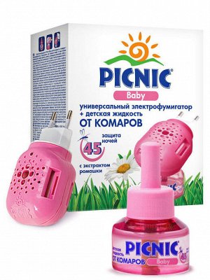 PICNIC® Baby Электрофумигатор+жидкость от комаров 45 ночей, (30мл)