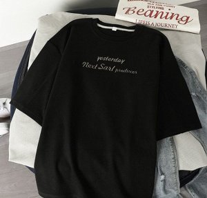 Женская футболка,надпись "yesterday Next Sarl producer",цвет черный