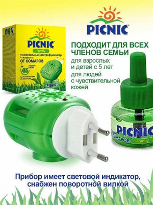 PICNIC® Family Электрофумигатор+жидкость от комаров, 30мл