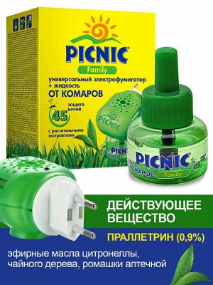 PICNIC® Family Электрофумигатор+жидкость от комаров, 30мл