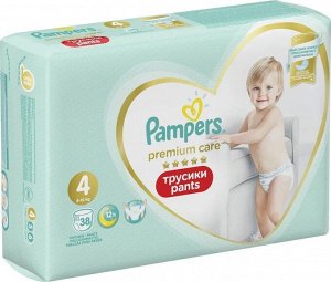 PAMPERS Подгузники-трусики Premium Care Pants д/мальчиков и девочек Maxi (9-15 кг) Упаковка 38