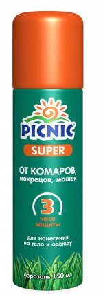 PICNIC® SUPER Аэрозоль от комаров и мошек 150см3