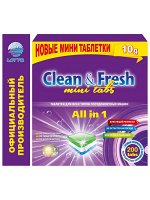 Таблетки для ПММ &quot;Clean&amp;Fresh&quot; Allin1 mini tabs 200 штук