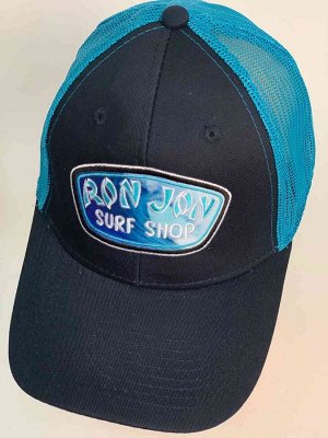 Бейсболка Чёрная кепка с синей сеткой RON JON №6183