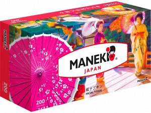 Салфетки бумажные "Maneki" DREAM 2 слоя, белые, 200 шт./коробка/спайка 3 коробки