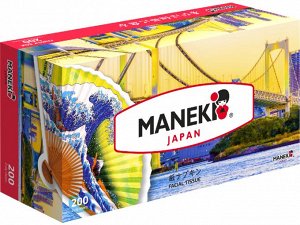 Салфетки бумажные ""Maneki"" DREAM 2 слоя, белые, 200 шт./коробка