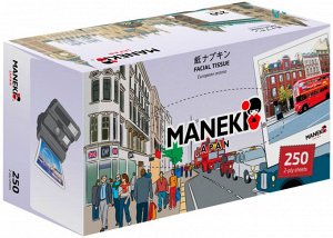 Салфетки бумажные "Maneki" Dream с ароматом Европы, 2 слоя, белые, 250 шт./коробка/спайка 3 коробки