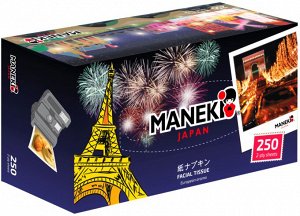 Салфетки бумажные Maneki Dream с легким и приятным ароматом, изображение Европы.2 слоя.белые.250 шт./коробка