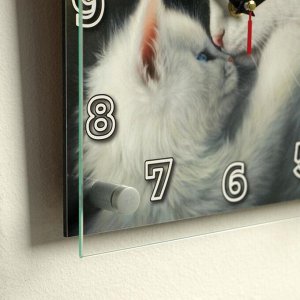 Часы настенные, серия: Животный мир, "Кошки", плавный ход, 25 х 25 см
