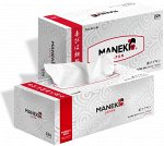 Салфетки бумажные &quot;Maneki&quot; B&amp;W, WHITE с ароматом жасмина, 2 слоя, белые, 224 шт./коробка