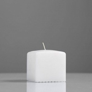 Свеча куб, 6х6 см, белая лакированная