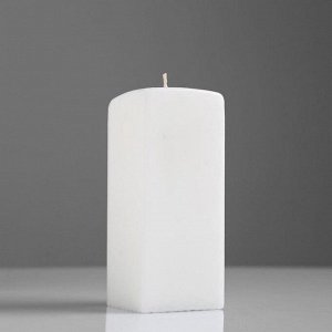 Свеча квадратная призма, 6х15 см, белая лакированная