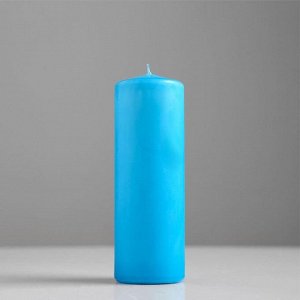 Свеча классическая, 5х15 см, голубая лакированная