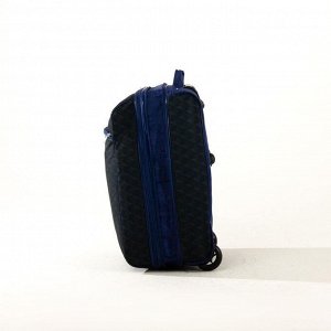 Чемодан малый 20", отдел на молнии, наружный карман, с расширением, цвет синий/чёрный