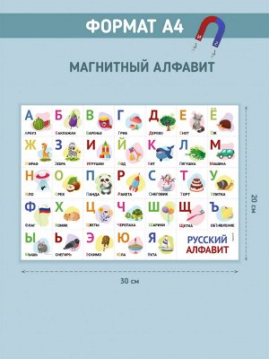 МАГНИТНЫЙ "АЛФАВИТ РУССКИЙ NEW" 30х20 см (2195)