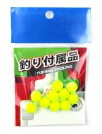 Бусина для монтажа снастей Jpfishing 8мм (10шт, лавсановая, Chartreuse UV)